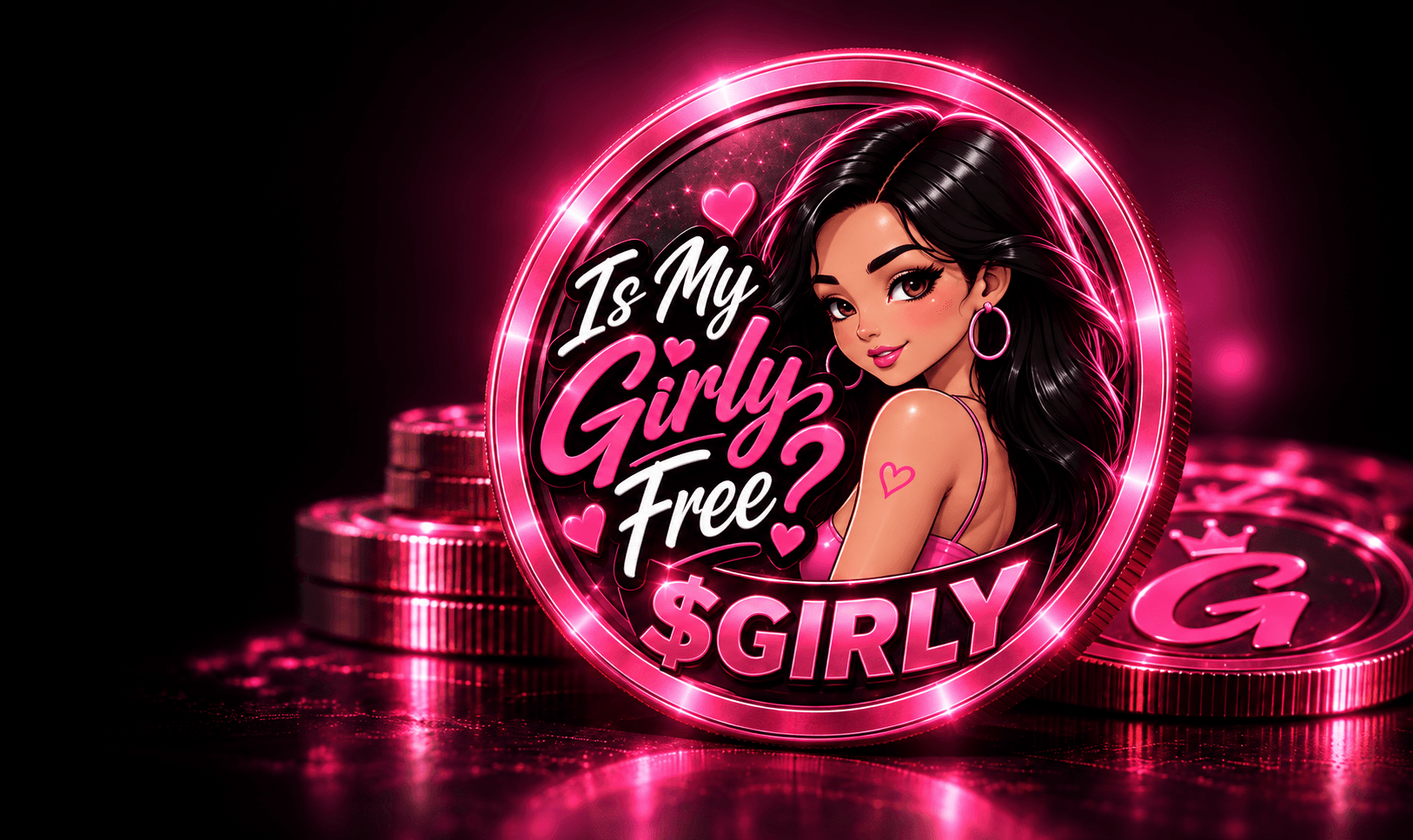 $GIRLY coin with stacked coins